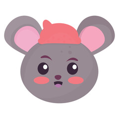 Isolated cute mouse avatar character Vector