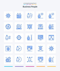 Creative Business People 25 Blue icon pack  Such As human. communication. teamwork. business. person