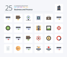 Finance 25 Flat Color icon pack including payments. finance. finance. dollar. safe