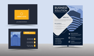 Double-sided creative business card template. Visiting card and personal use. Simple clean vector design. Creative and Clean.