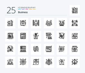 Business 25 Line icon pack including business. competencies. complication. abilities. budget planning