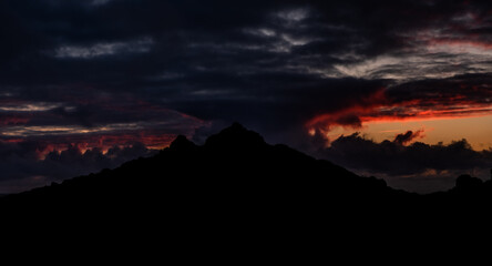 Amazing cloudy skies over the Atlantic Ocean at sunset