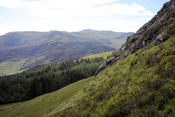 Fototapeta premium Carn Gorm, Meall Garbh, Carn Mairg and Creag Mhor - Glen Lyon - Perthshire - Highlands - Scotland - UK