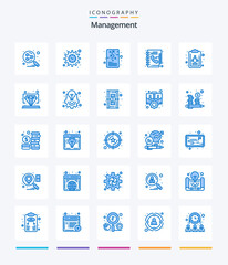 Creative Management 25 Blue icon pack  Such As diagram. phone book. management. phone. book