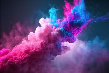 Fototapeta premium Color Bomb, shiny glitter clouds with colorful particles, background, abstract created with generative ai