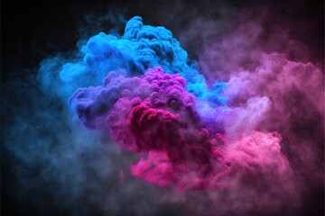 Color Bomb, shiny glitter clouds with colorful particles, background, abstract created with generative ai