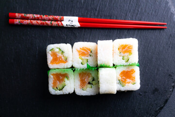 Sushi rolls menu Japanese food