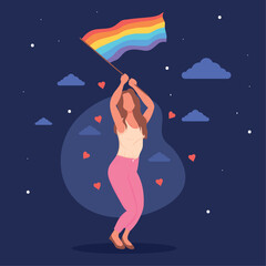 lesbian dancing with flag