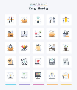 Creative Design Thinking 25 Flat icon pack  Such As design. . idea. value. jewel