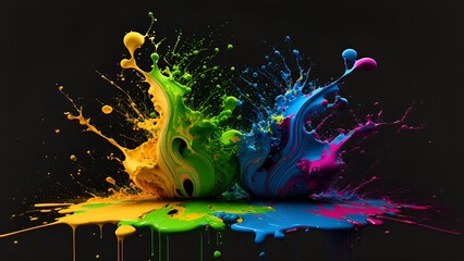 Paint Splash Colorful 8K Desktop Wallpaper-Background