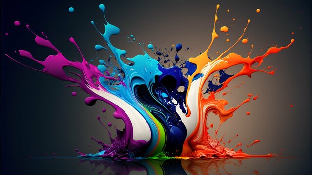 Paint Splash 8k Colorful Desktop Wallpaper Stock Illustration