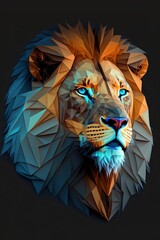 Voxel lion, generative ai
