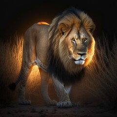 Lion under the light