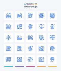 Creative Interior Design 25 Blue icon pack  Such As time. pet. paper. fish. decoration
