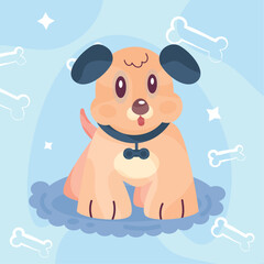 Isolated cute golden retriever dog cartoon character Vector