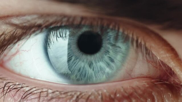 Beautiful blue eye of a boy macro shoot