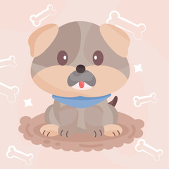 Isolated cute dog cartoon character Vector