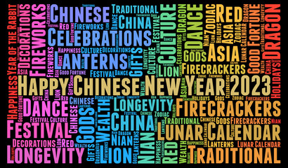 Happy Chinese New Year 2023 word cloud