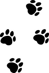 Dog paw marks. Black pet steps symbol