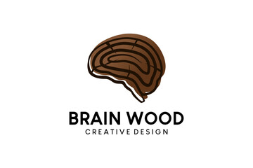 Creative abstract wood brain logo design