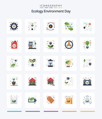 Creative Ecology 25 Flat icon pack  Such As leaf. energy. green. eco. eco