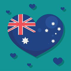 australian flag in heart