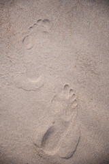 Fototapeta na wymiar footprint in sand. Österbotten/Pohjanmaa, Finland