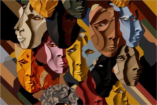POC Paper collage background created with generative ai technology