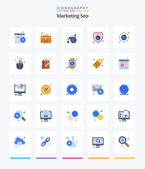 Creative Marketing Seo 25 Flat icon pack  Such As internet. security. accessibility. protection. disability