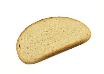 Full slice of rye and wheat bread isolated on white background