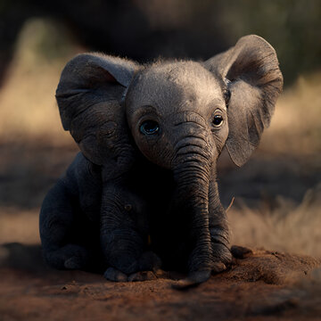 safari baby africa realistic elephant