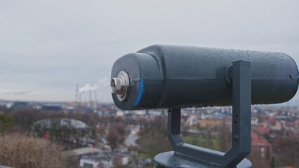 Coin Operated Telescope Permanently Mounted on Sightseeing Point