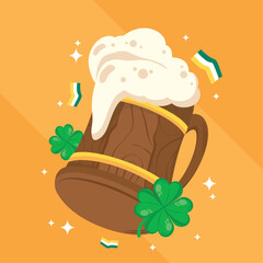 saint patricks day clovers with beer