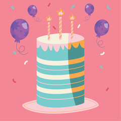cake and balloons helium