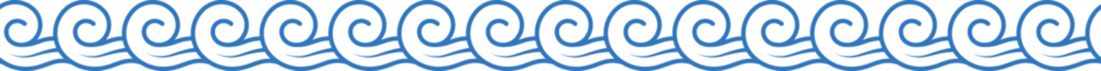 Tidy wave decorative divider. Blue line pattern