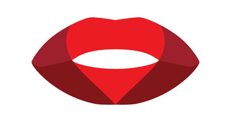 Valentine's Day Kiss symbol. Love sign. Lips with heart