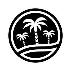 Palm tree summer logo template vector illustration