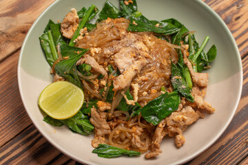 Pad See Ew Pork and Vegetables, a popular Thai dish