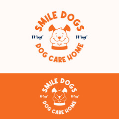 minimal dog logo template illustration