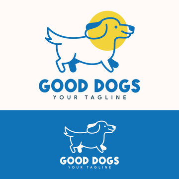 minimal dog logo template illustration