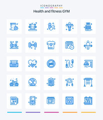 Creative Gym 25 Blue icon pack  Such As protein. sport. gym. gym. dumbbell