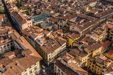Florence, Italy. Scenic view of the city from the height of the Duomo dome