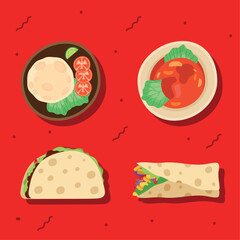 four mexican food menu