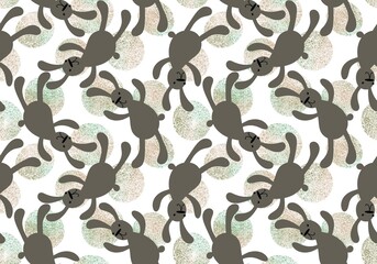 Cartoon animals seamless Easter eggs and rabbit bunnies pattern for wrapping paper and kids clothes print