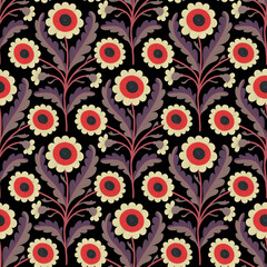 Fototapeta premium Seamless floral pattern. Cute summer textile print. Vector illustration.