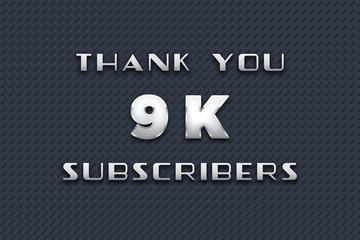 9 K  subscribers celebration greeting banner with Metal Design