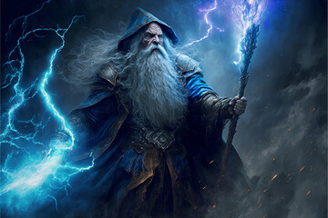 Beautiful fantasy persian wizard creative vector illustration design character. Magic and wizardry. Ai generated