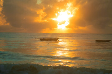 Beautiful sun rise at beach. gorgeous beautiful sunrise over the ocean