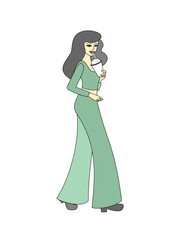 Woman drinking a cocktail. Milk drink. Healthy balanced diet. Active lifestyle.