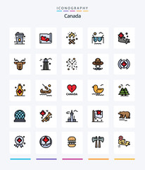 Creative Canada 25 Line FIlled icon pack  Such As arctic. leaf. canada. canada. canada
